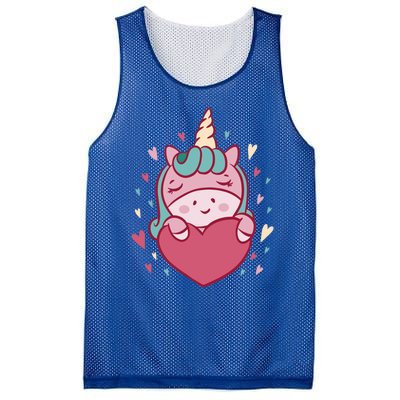 Unicorn Valentine's Day Heart Cute Gift Mesh Reversible Basketball Jersey Tank