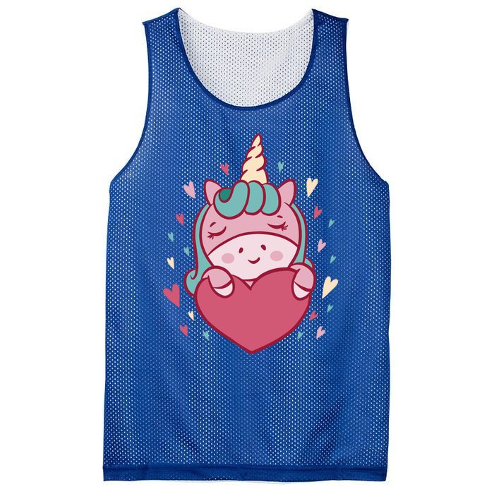 Unicorn Valentine's Day Heart Cute Gift Mesh Reversible Basketball Jersey Tank