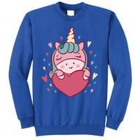 Unicorn Valentine's Day Heart Cute Gift Tall Sweatshirt