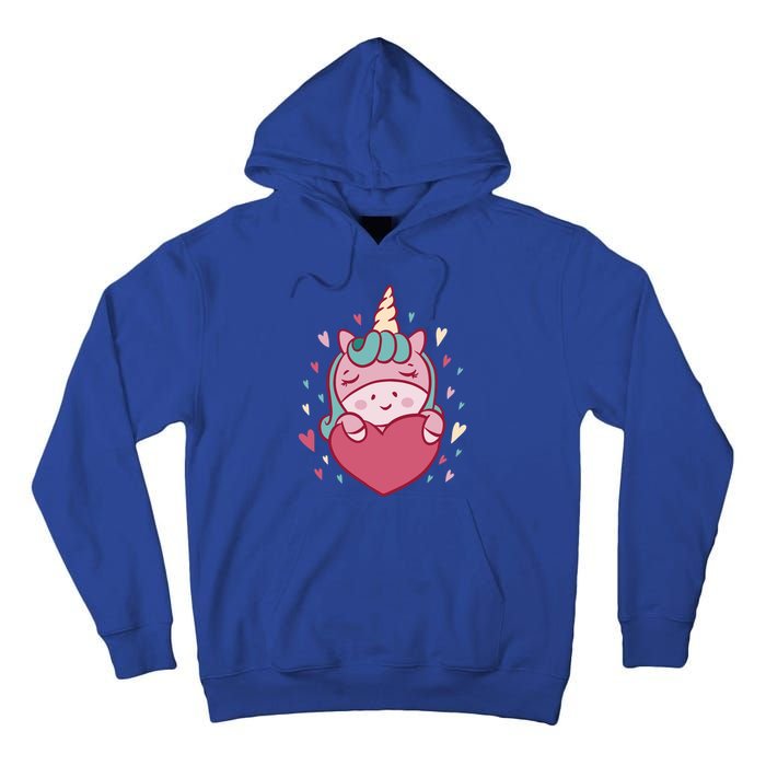 Unicorn Valentine's Day Heart Cute Gift Tall Hoodie