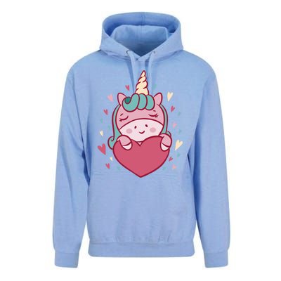 Unicorn Valentine's Day Heart Cute Gift Unisex Surf Hoodie