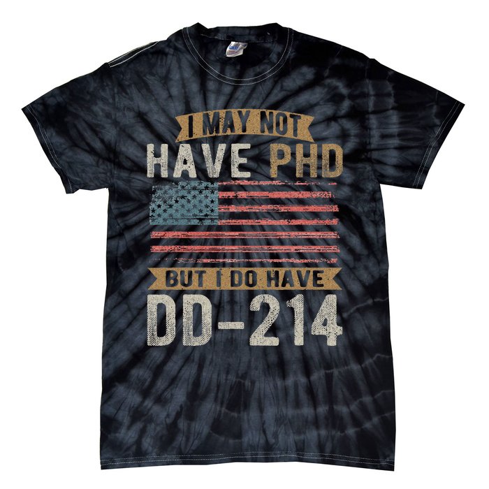 US Veteran DD 214 Funny Army Vietnam Veteran Tie-Dye T-Shirt