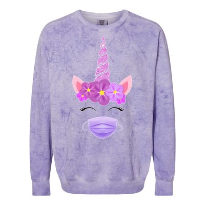 Unicorn Valentine's Day Social Distance Gift Gift Colorblast Crewneck Sweatshirt