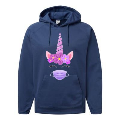 Unicorn Valentine's Day Social Distance Gift Gift Performance Fleece Hoodie