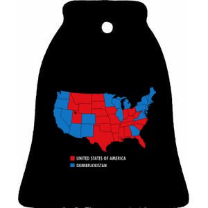 Usa V Dumbfuckistan Republicans 2020 Election Map Ceramic Bell Ornament