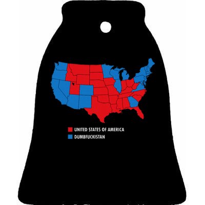 Usa V Dumbfuckistan Republicans 2020 Election Map Ceramic Bell Ornament