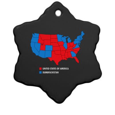 Usa V Dumbfuckistan Republicans 2020 Election Map Ceramic Star Ornament