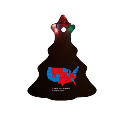 Usa V Dumbfuckistan Republicans 2020 Election Map Ceramic Tree Ornament