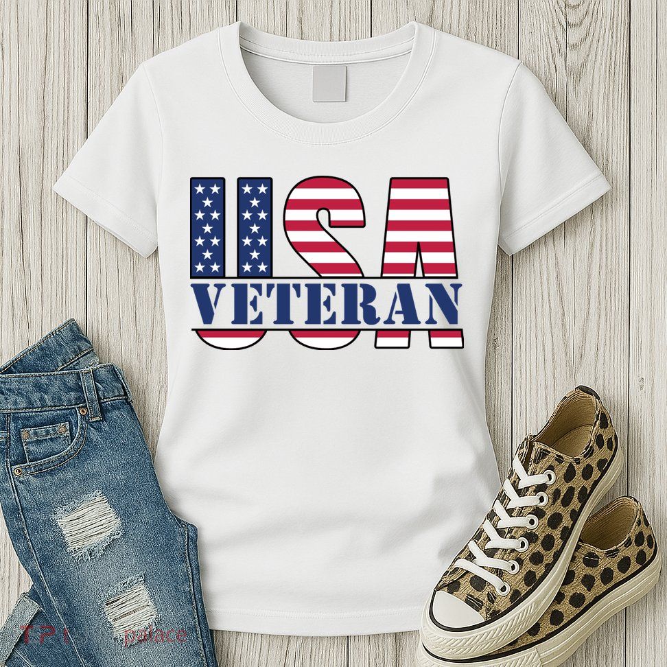 Usa Veteran Flag Women's T-Shirt