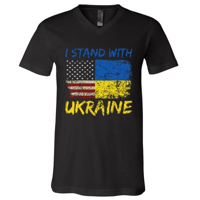 Ukraine Vintage Flag Ukrainian Lovers Ukraine Pride V-Neck T-Shirt