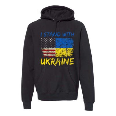 Ukraine Vintage Flag Ukrainian Lovers Ukraine Pride Premium Hoodie