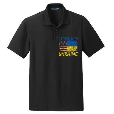 Ukraine Vintage Flag Ukrainian Lovers Ukraine Pride Dry Zone Grid Polo