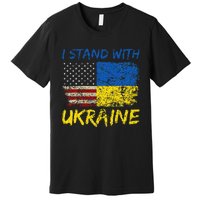 Ukraine Vintage Flag Ukrainian Lovers Ukraine Pride Premium T-Shirt