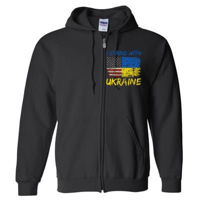 Ukraine Vintage Flag Ukrainian Lovers Ukraine Pride Full Zip Hoodie