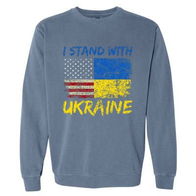 Ukraine Vintage Flag Ukrainian Lovers Ukraine Pride Garment-Dyed Sweatshirt