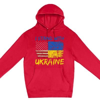 Ukraine Vintage Flag Ukrainian Lovers Ukraine Pride Premium Pullover Hoodie