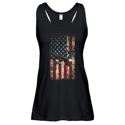 US Vintage flag for american Independence Day on 4th of July Ladies Essential Flowy Tank