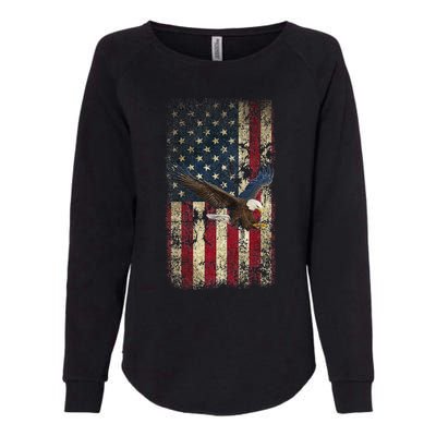 US Vintage flag for american Independence Day on 4th of July Womens California Wash Sweatshirt