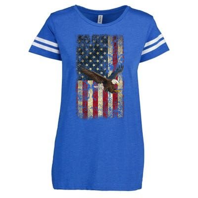 US Vintage flag for american Independence Day on 4th of July Enza Ladies Jersey Football T-Shirt