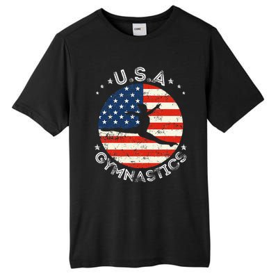 Usa Vintage Gymnastics Team Retro Support Usa Women Gymnast Tall Fusion ChromaSoft Performance T-Shirt