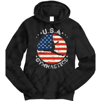 Usa Vintage Gymnastics Team Retro Support Usa Women Gymnast Tie Dye Hoodie