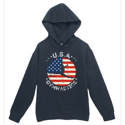 Usa Vintage Gymnastics Team Retro Support Usa Women Gymnast Urban Pullover Hoodie