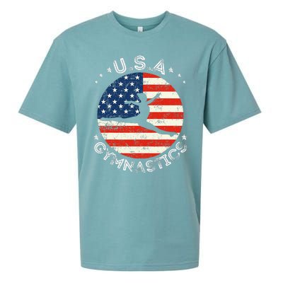 Usa Vintage Gymnastics Team Retro Support Usa Women Gymnast Sueded Cloud Jersey T-Shirt