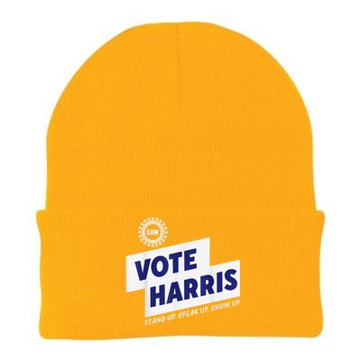 Uaw Vote Harris Stand Up Speak Up Show Up Trump Is A Scab Knit Cap Winter Beanie