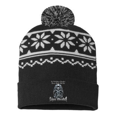 Un Verdadero Hombre Nunca Habla Mal De Lopez Obrador USA-Made Snowflake Beanie