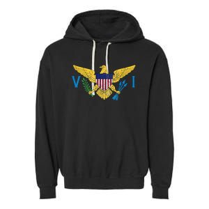 Us Virgin Islands Usvi Flag Pride Souvenir Garment-Dyed Fleece Hoodie