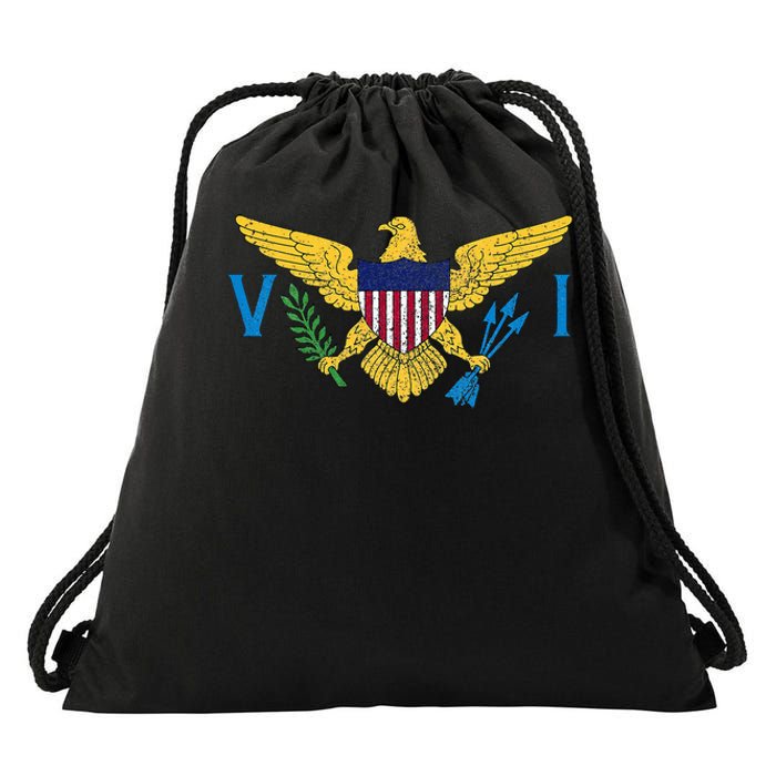 Us Virgin Islands Usvi Flag Pride Souvenir Drawstring Bag