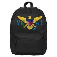 Us Virgin Islands Usvi Flag Pride Souvenir 16 in Basic Backpack