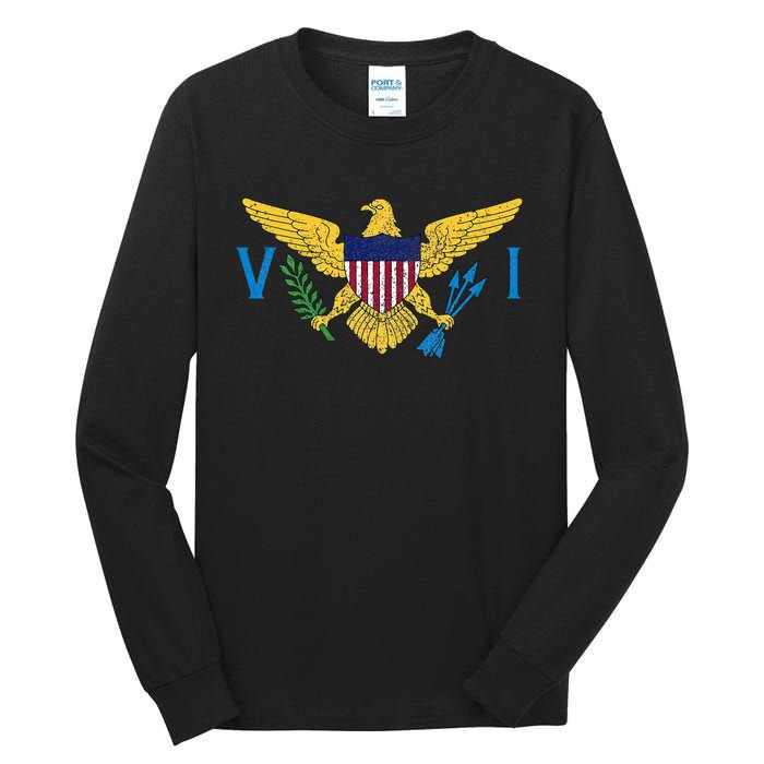 Us Virgin Islands Usvi Flag Pride Souvenir Tall Long Sleeve T-Shirt