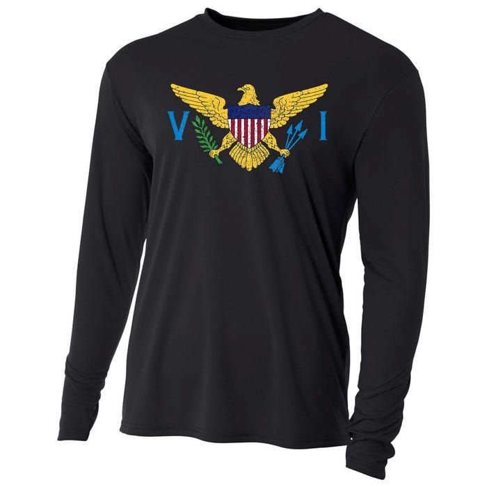 Us Virgin Islands Usvi Flag Pride Souvenir Cooling Performance Long Sleeve Crew