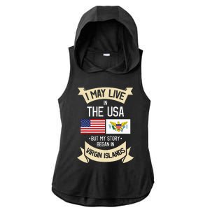 Us Virgin Islands Roots American Flag Usa Gifts Ladies PosiCharge Tri-Blend Wicking Draft Hoodie Tank