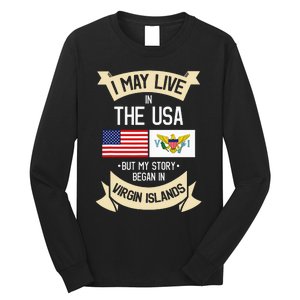 Us Virgin Islands Roots American Flag Usa Gifts Long Sleeve Shirt