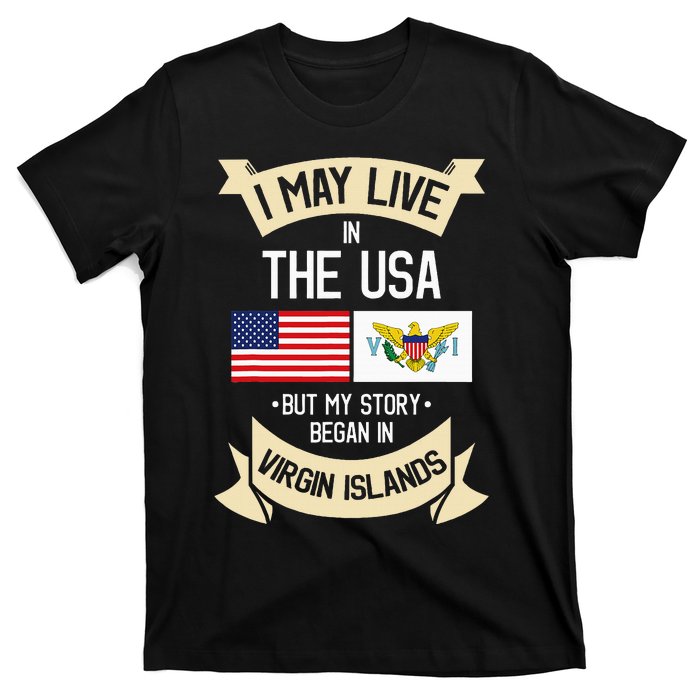 Us Virgin Islands Roots American Flag Usa Gifts T-Shirt