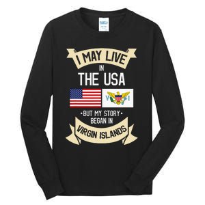 Us Virgin Islands Roots American Flag Usa Gifts Tall Long Sleeve T-Shirt