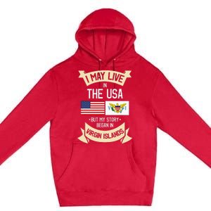 Us Virgin Islands Roots American Flag Usa Gifts Premium Pullover Hoodie