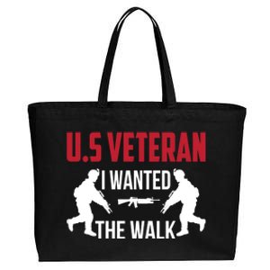 Us Veteran I Wanted The Walk Memorial Day 4th Of July Cute Gift Cotton Canvas Jumbo Tote