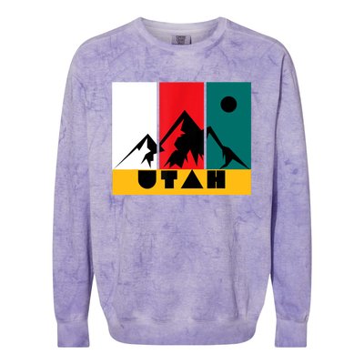 Utah Vintage Logo Park City Utah Retro Skiing Colorblast Crewneck Sweatshirt