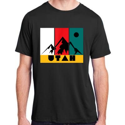 Utah Vintage Logo Park City Utah Retro Skiing Adult ChromaSoft Performance T-Shirt