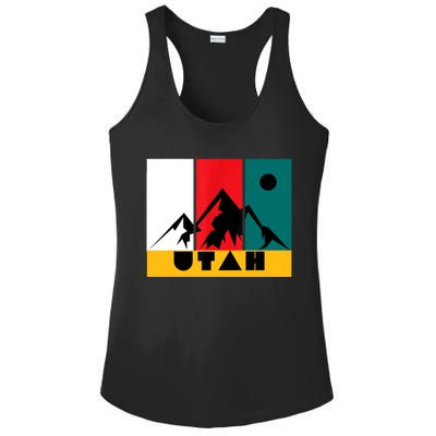 Utah Vintage Logo Park City Utah Retro Skiing Ladies PosiCharge Competitor Racerback Tank