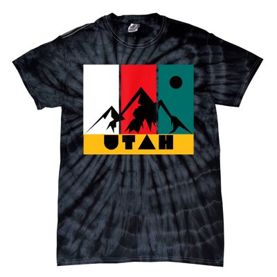 Utah Vintage Logo Park City Utah Retro Skiing Tie-Dye T-Shirt