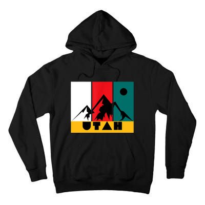 Utah Vintage Logo Park City Utah Retro Skiing Tall Hoodie