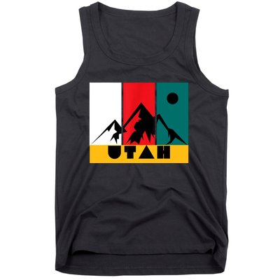 Utah Vintage Logo Park City Utah Retro Skiing Tank Top