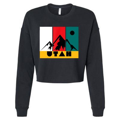 Utah Vintage Logo Park City Utah Retro Skiing Cropped Pullover Crew