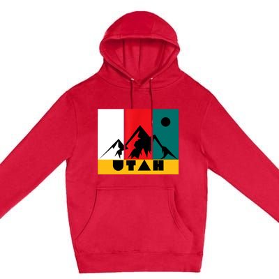 Utah Vintage Logo Park City Utah Retro Skiing Premium Pullover Hoodie