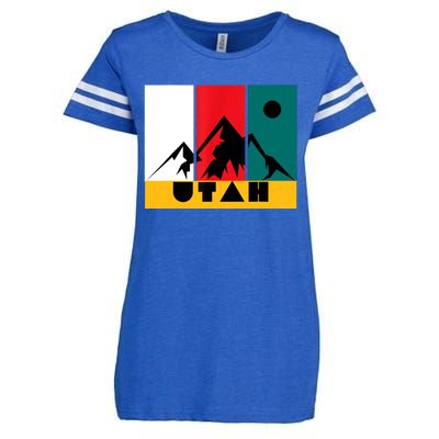 Utah Vintage Logo Park City Utah Retro Skiing Enza Ladies Jersey Football T-Shirt