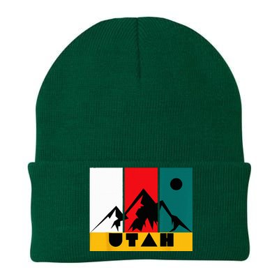 Utah Vintage Logo Park City Utah Retro Skiing Knit Cap Winter Beanie